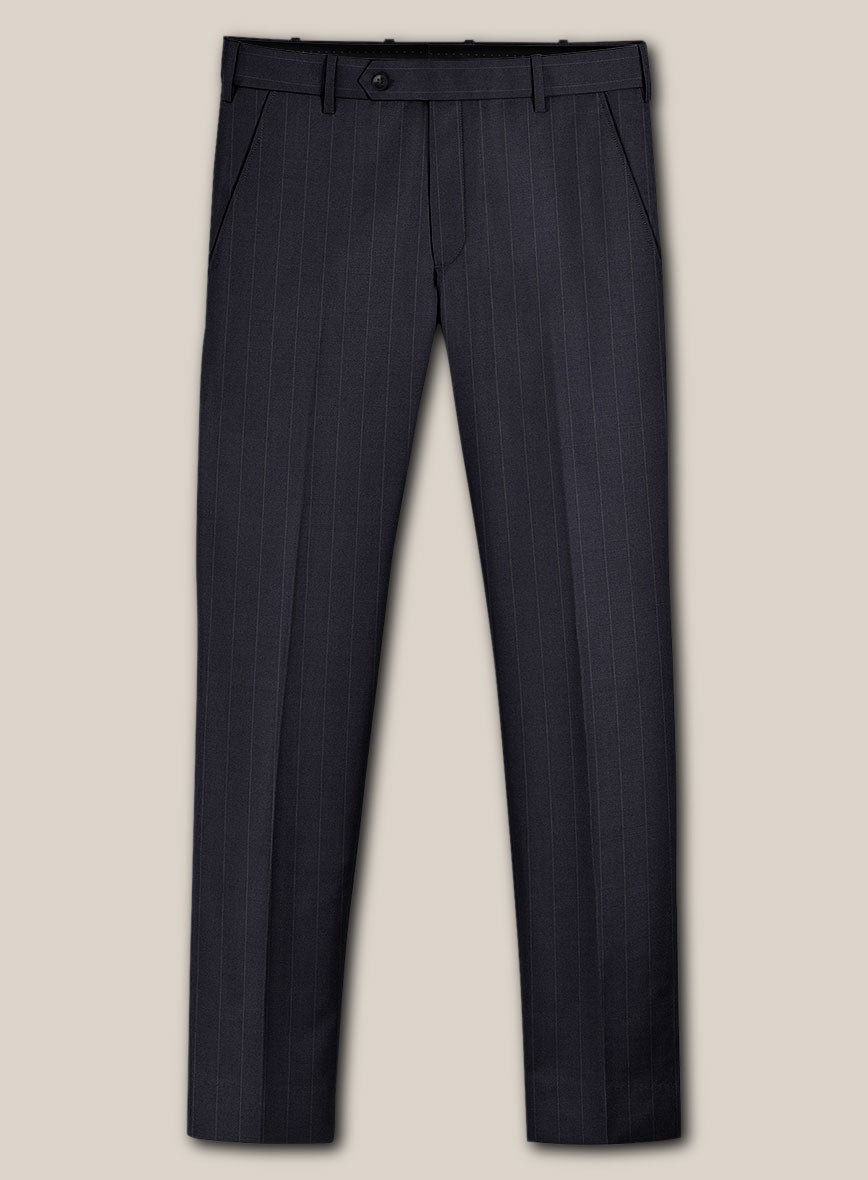 Scabal Lizaro Stripe Blue Wool Suit - StudioSuits
