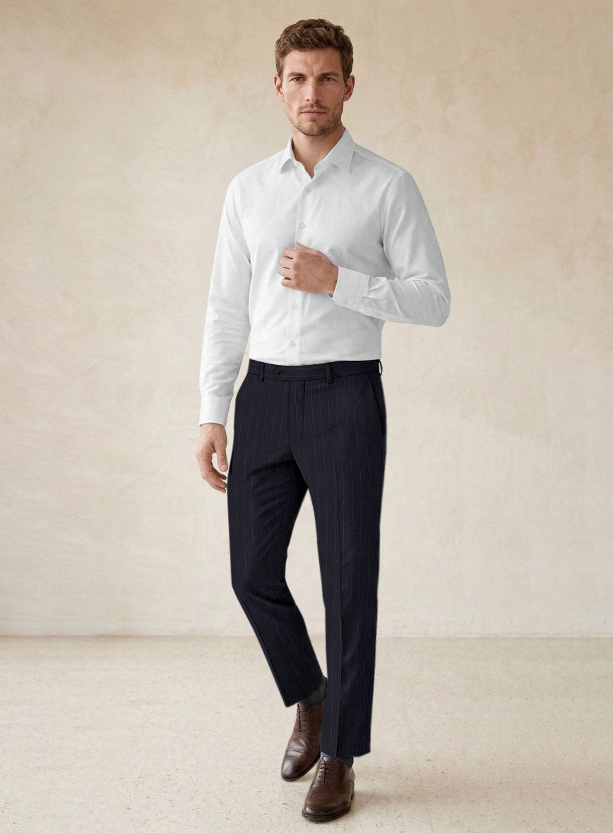 Scabal Lizaro Stripe Blue Wool Suit - StudioSuits