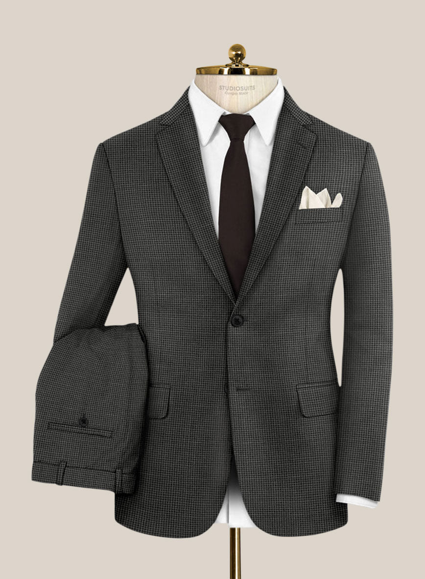 Scabal Londoner Adiel Grid Gray Wool Suit - StudioSuits