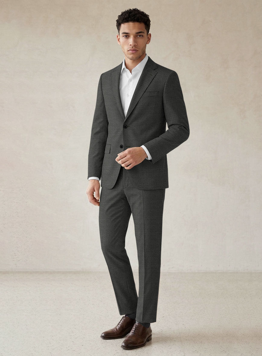 Scabal Londoner Adiel Grid Gray Wool Suit - StudioSuits