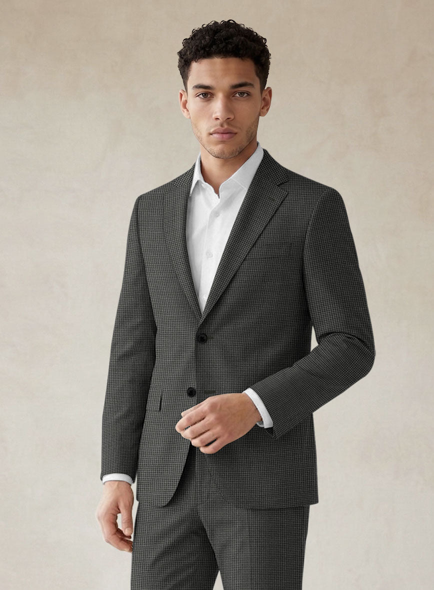 Scabal Londoner Adiel Grid Gray Wool Suit - StudioSuits