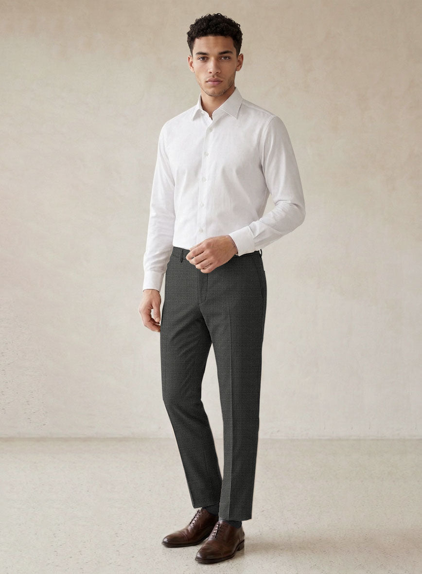 Scabal Londoner Adiel Grid Gray Wool Suit - StudioSuits
