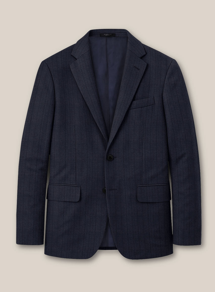 Scabal Londoner Allamo Stripe Blue Wool Suit - StudioSuits