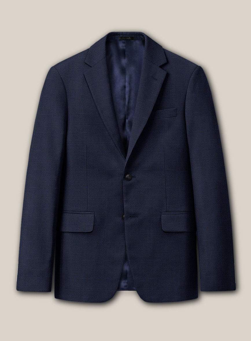 Scabal Londoner Asario Grid Blue Wool Jacket - StudioSuits