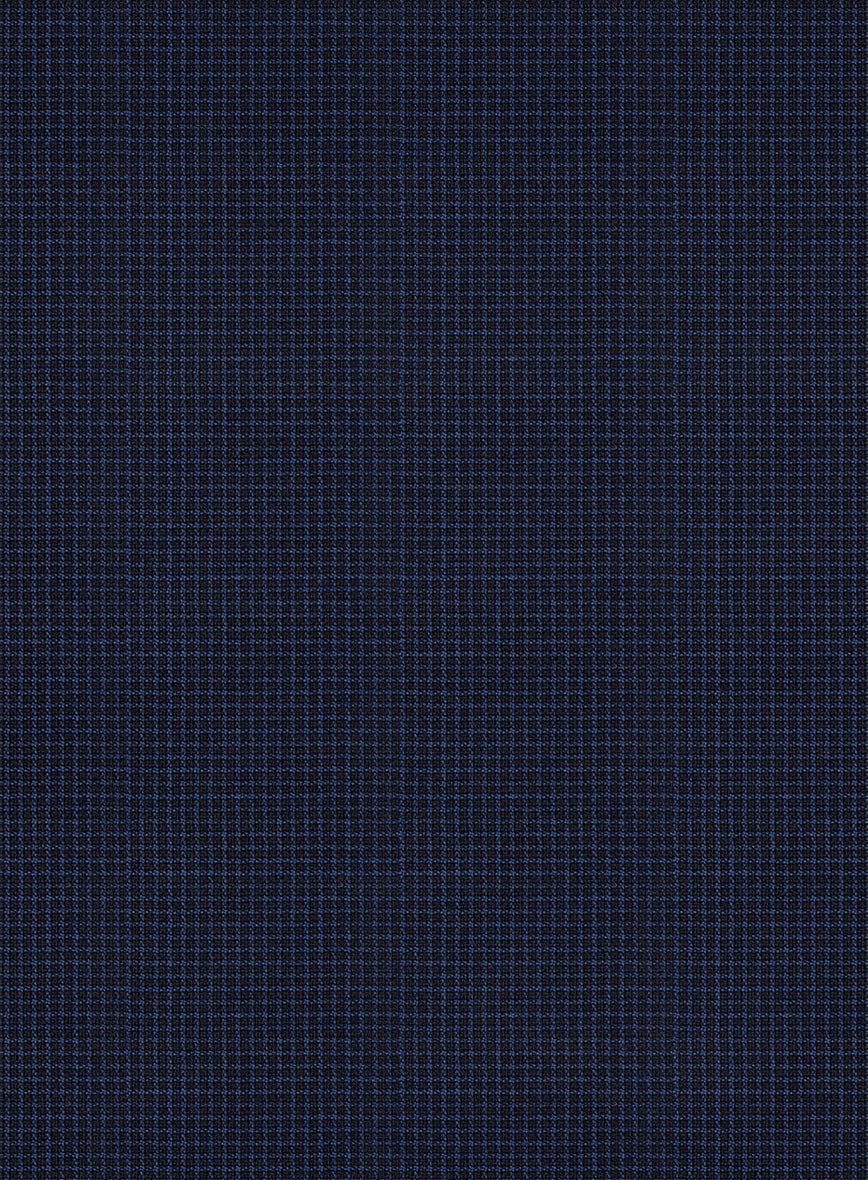 Scabal Londoner Asario Grid Blue Wool Pants - StudioSuits