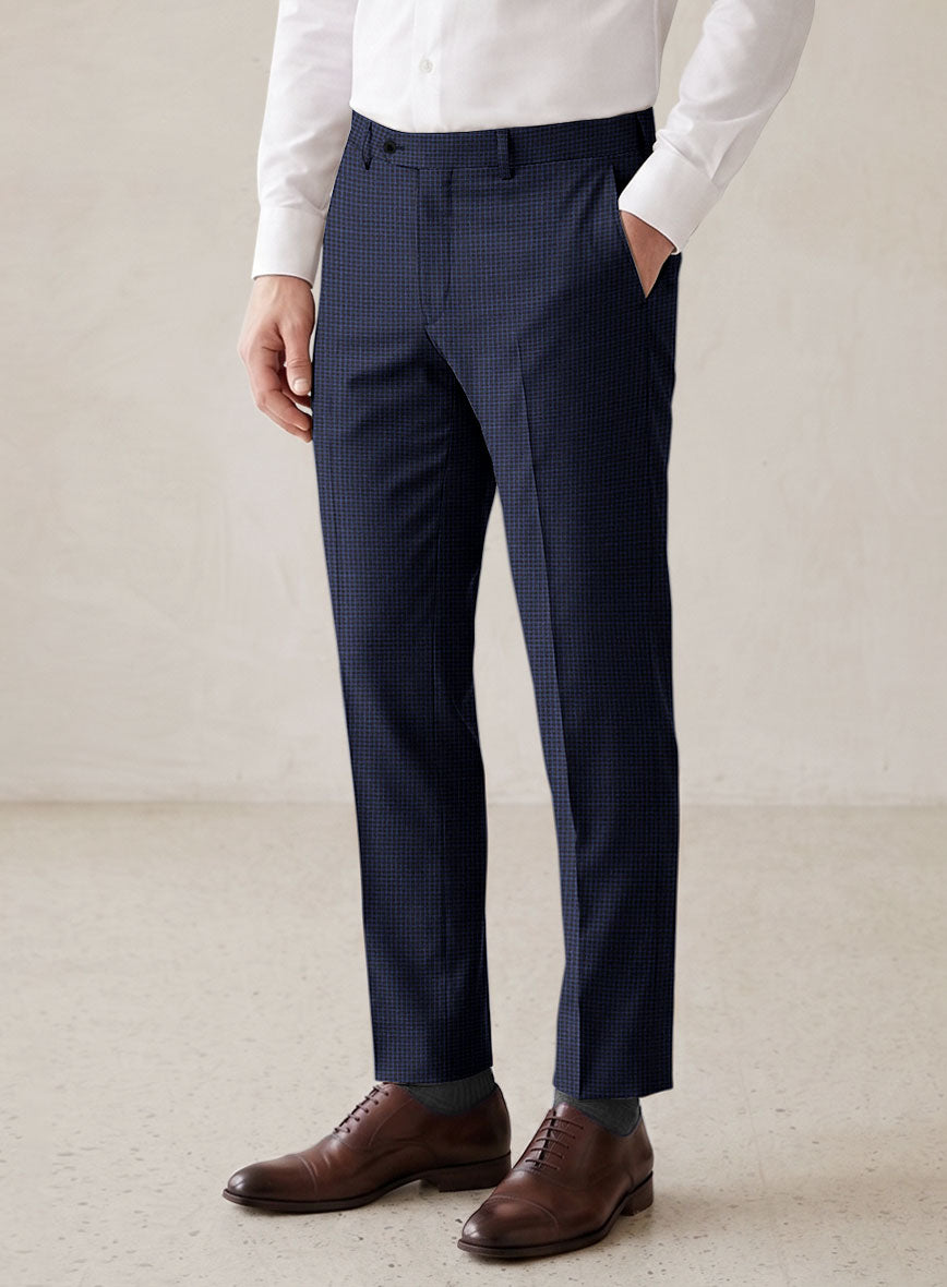 Scabal Londoner Asario Grid Blue Wool Suit - StudioSuits