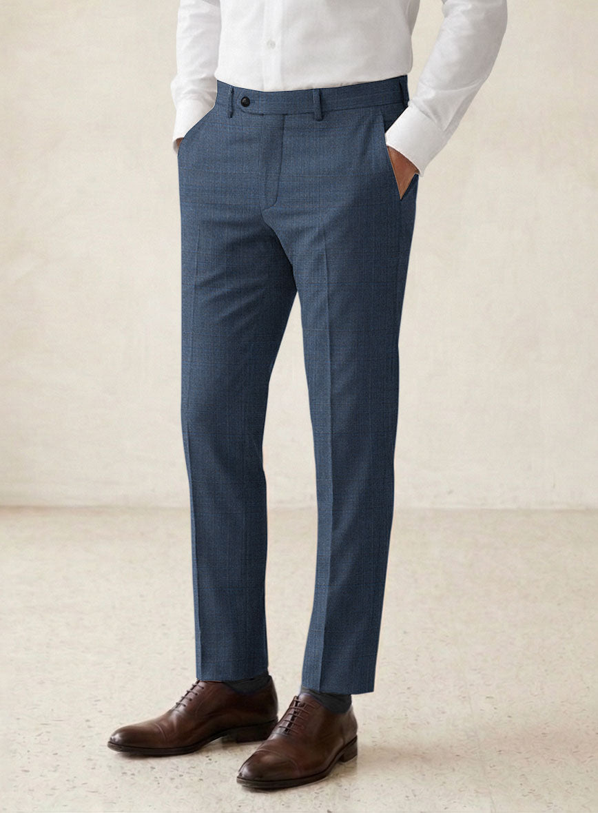 Scabal Londoner Blasi Checks Blue Wool Suit - StudioSuits