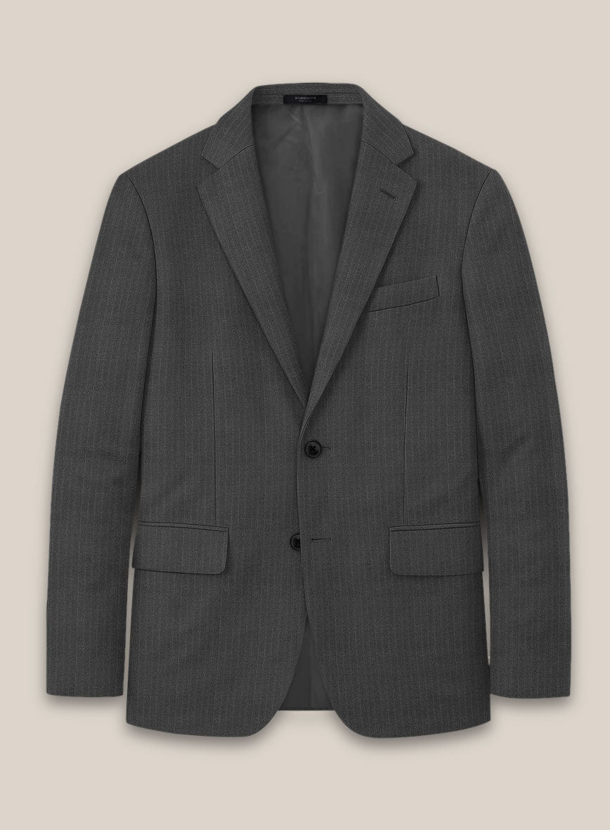 Scabal Londoner Casiri Stripe Charcoal Wool Jacket - StudioSuits