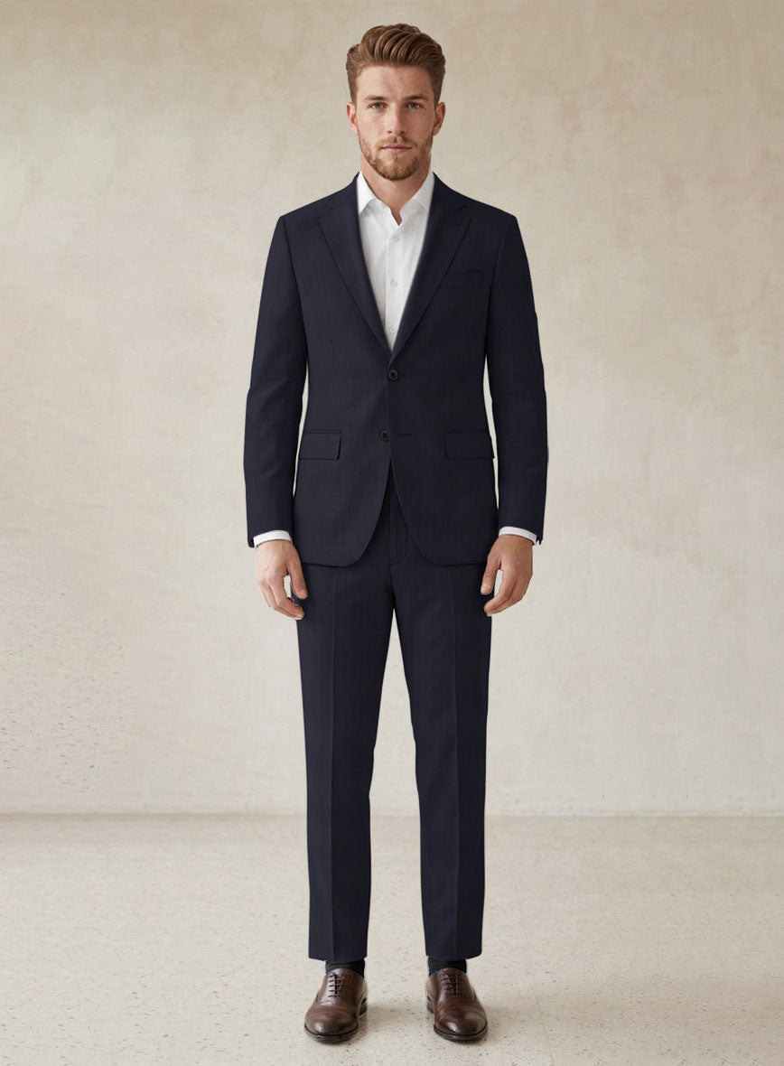 Scabal Londoner Corta Stripe Blue Wool Suit - StudioSuits