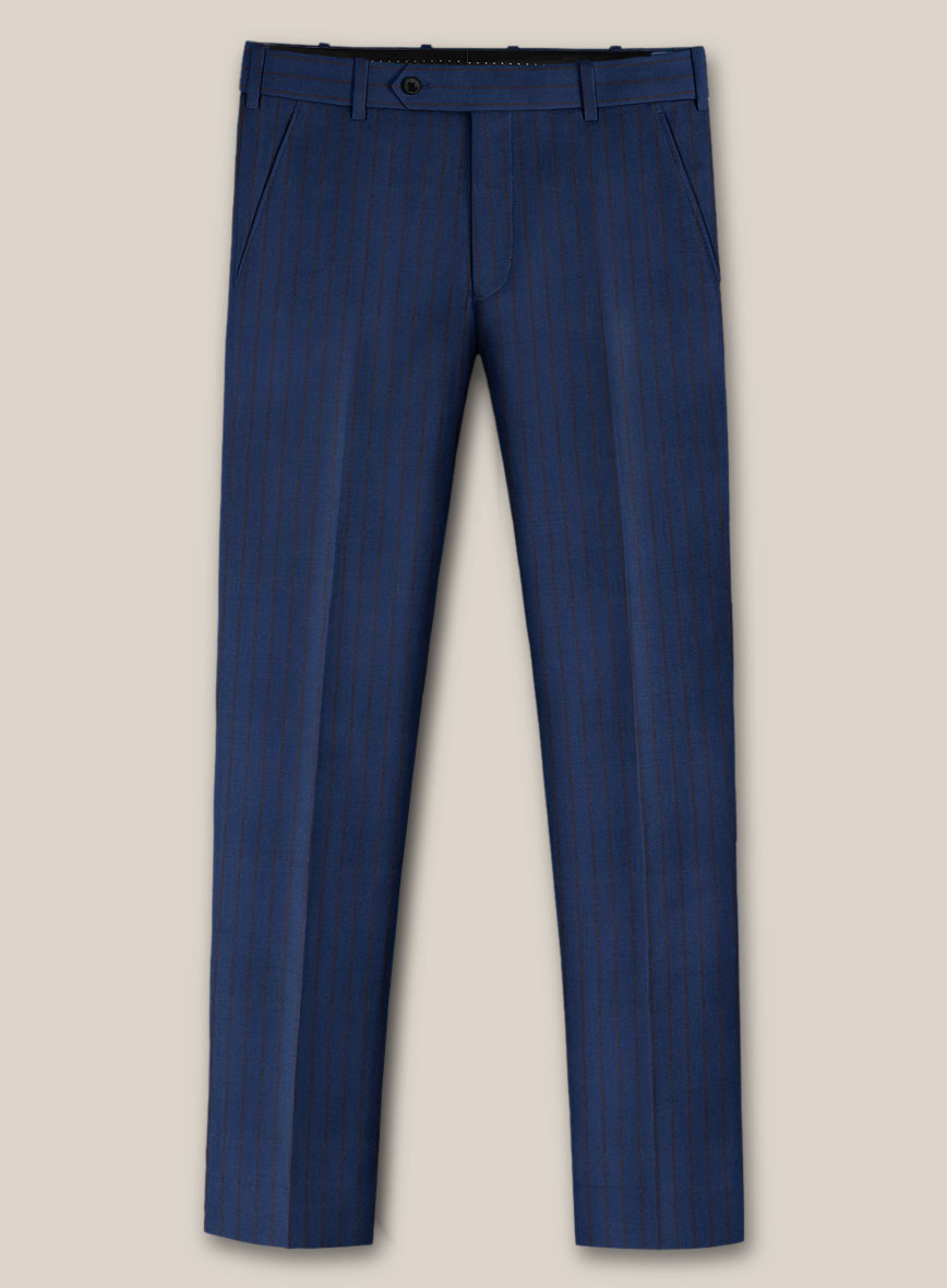 Scabal Londoner Deli Stripe Blue Wool Suit - StudioSuits