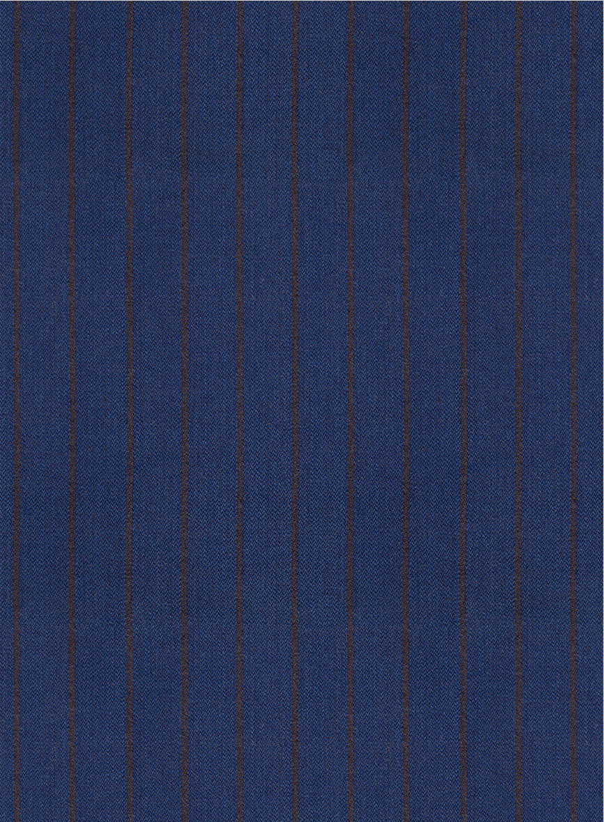 Scabal Londoner Deli Stripe Blue Wool Suit - StudioSuits