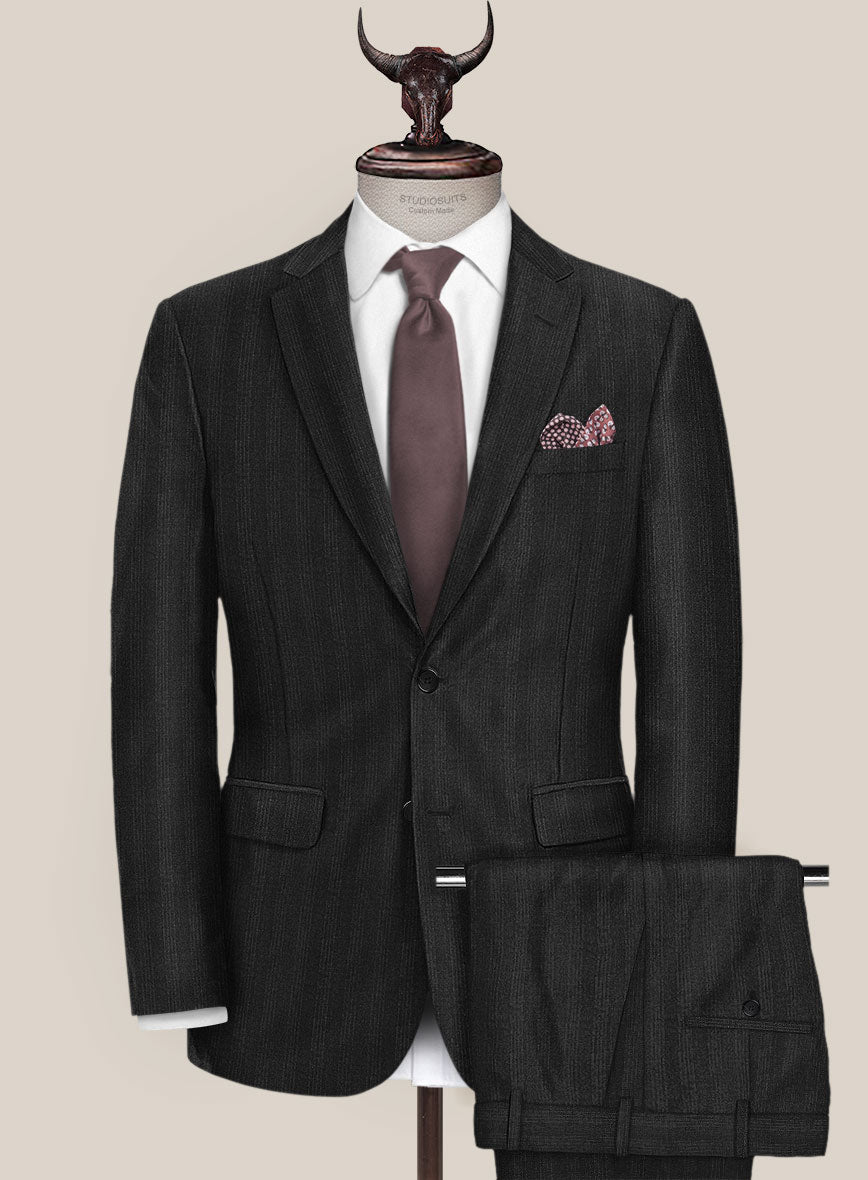 Scabal Londoner Emingo Stripe Charcoal Wool Suit - StudioSuits