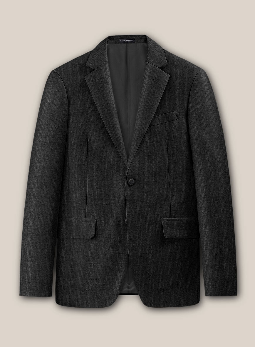 Scabal Londoner Emingo Stripe Charcoal Wool Jacket - StudioSuits