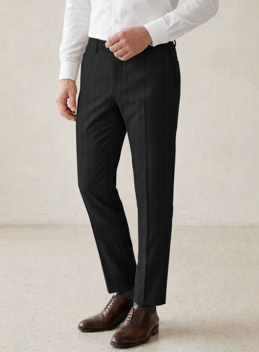 Scabal Londoner Emingo Stripe Charcoal Wool Suit - StudioSuits
