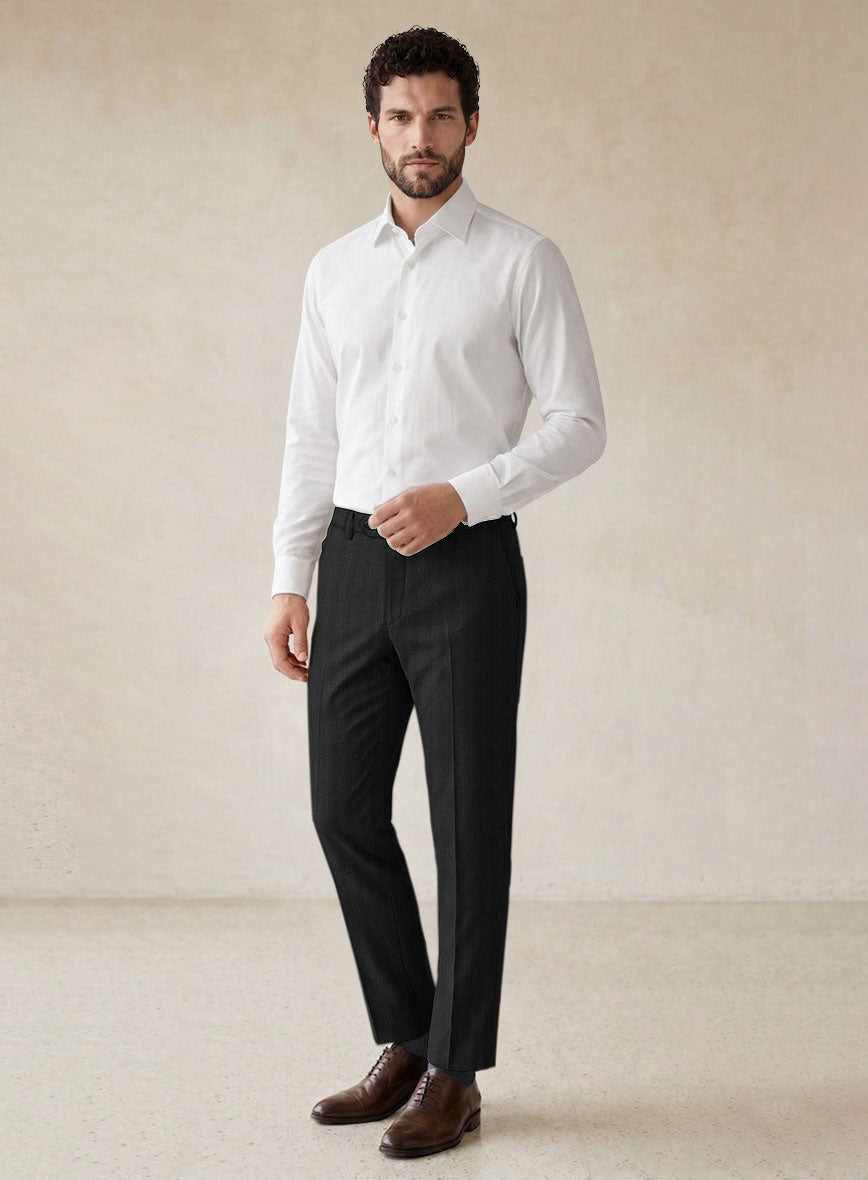 Scabal Londoner Emingo Stripe Charcoal Wool Suit - StudioSuits