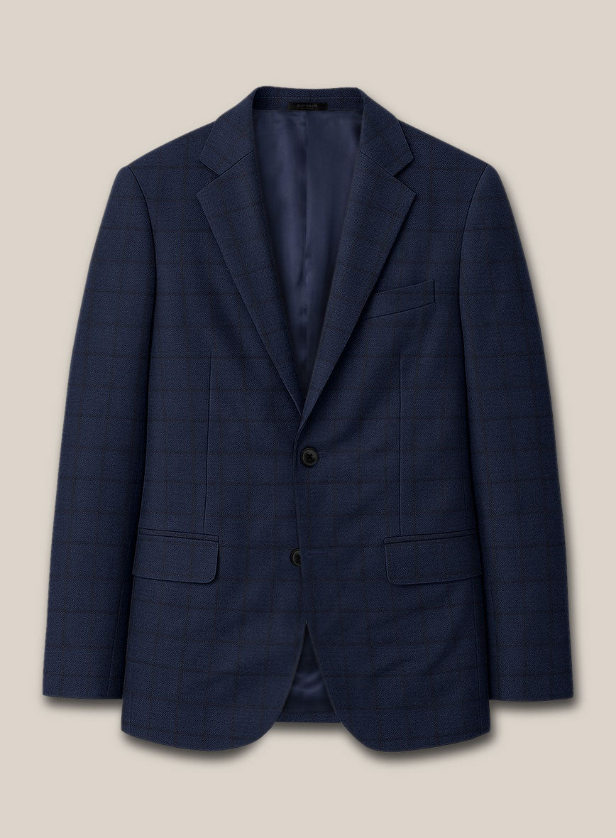 Scabal Londoner Eside Checks Blue Wool Suit - StudioSuits