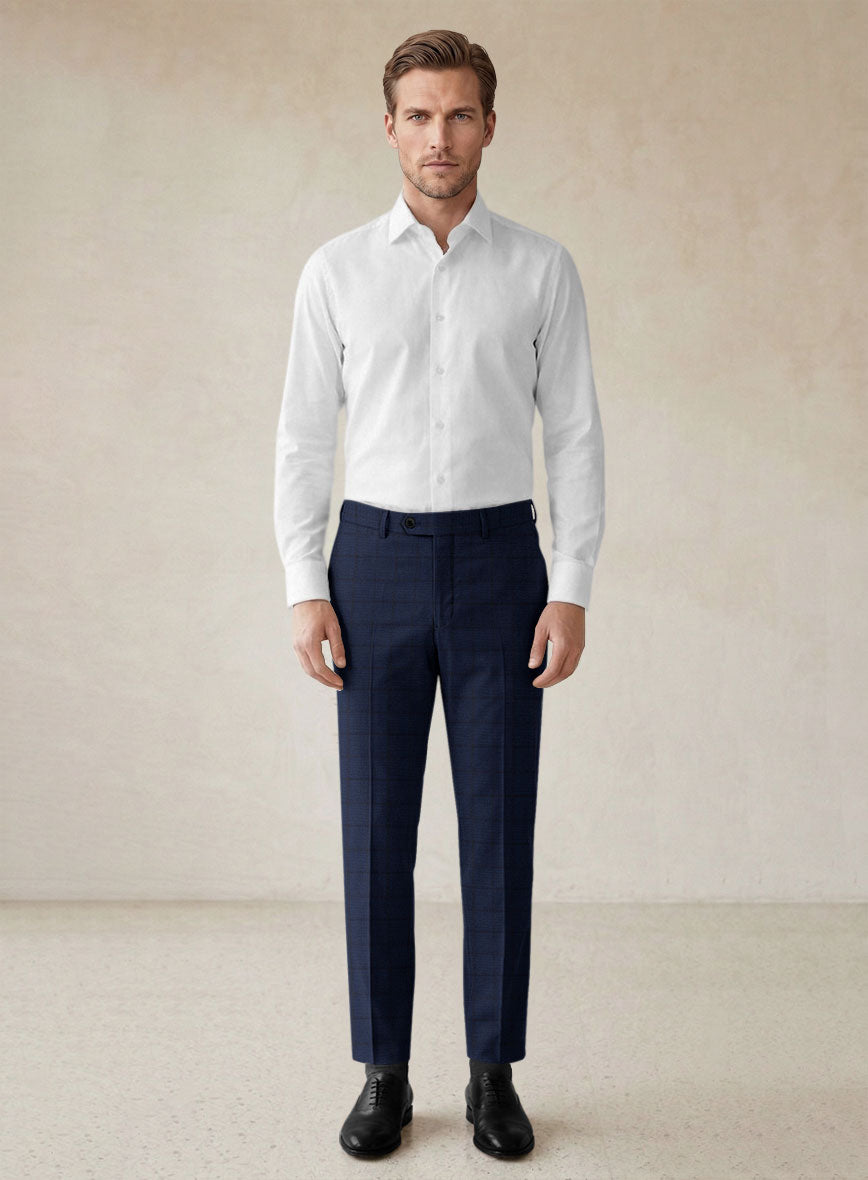 Scabal Londoner Eside Checks Blue Wool Suit - StudioSuits