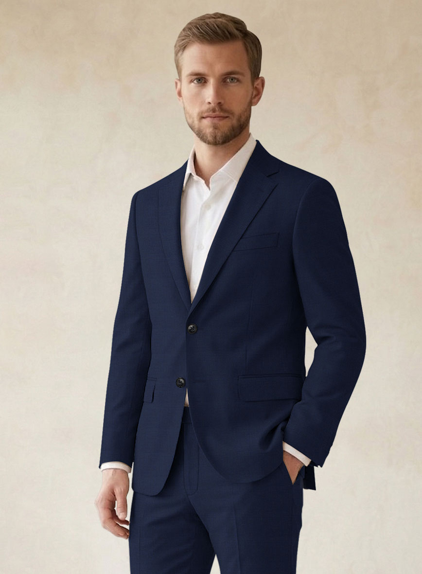 Scabal Londoner Esma Checks Blue Wool Jacket - StudioSuits