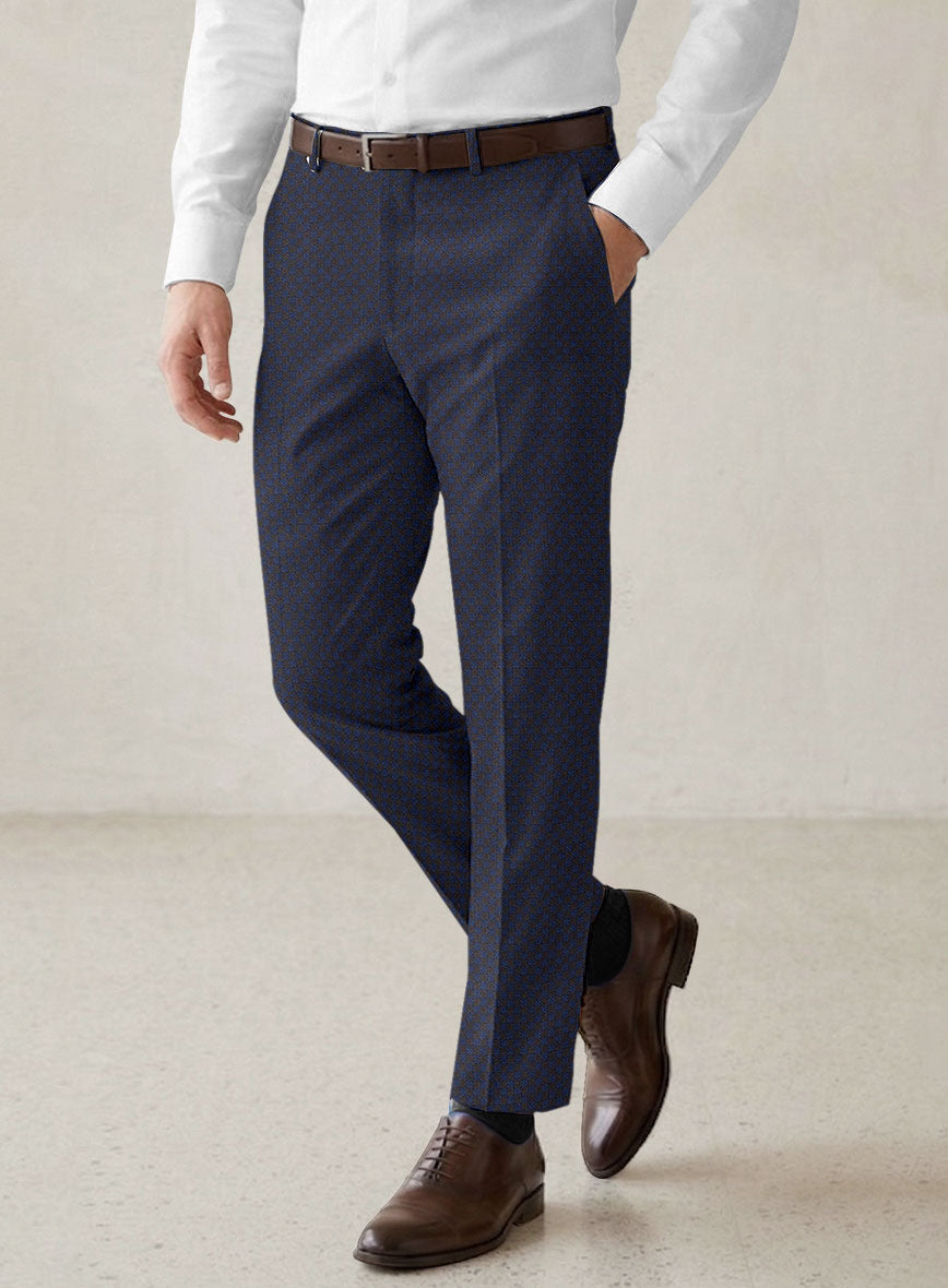 Scabal Londoner Gallo Blue Wool Pants - StudioSuits