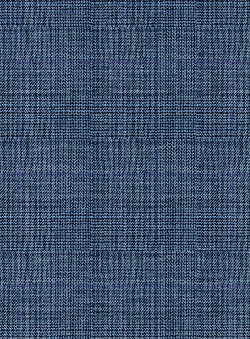 Scabal Londoner Glen Blue Wool Jacket - StudioSuits