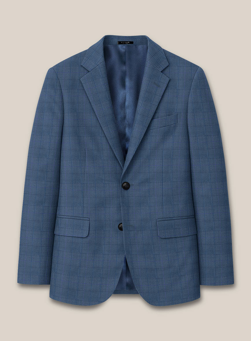 Scabal Londoner Glen Blue Wool Jacket - StudioSuits
