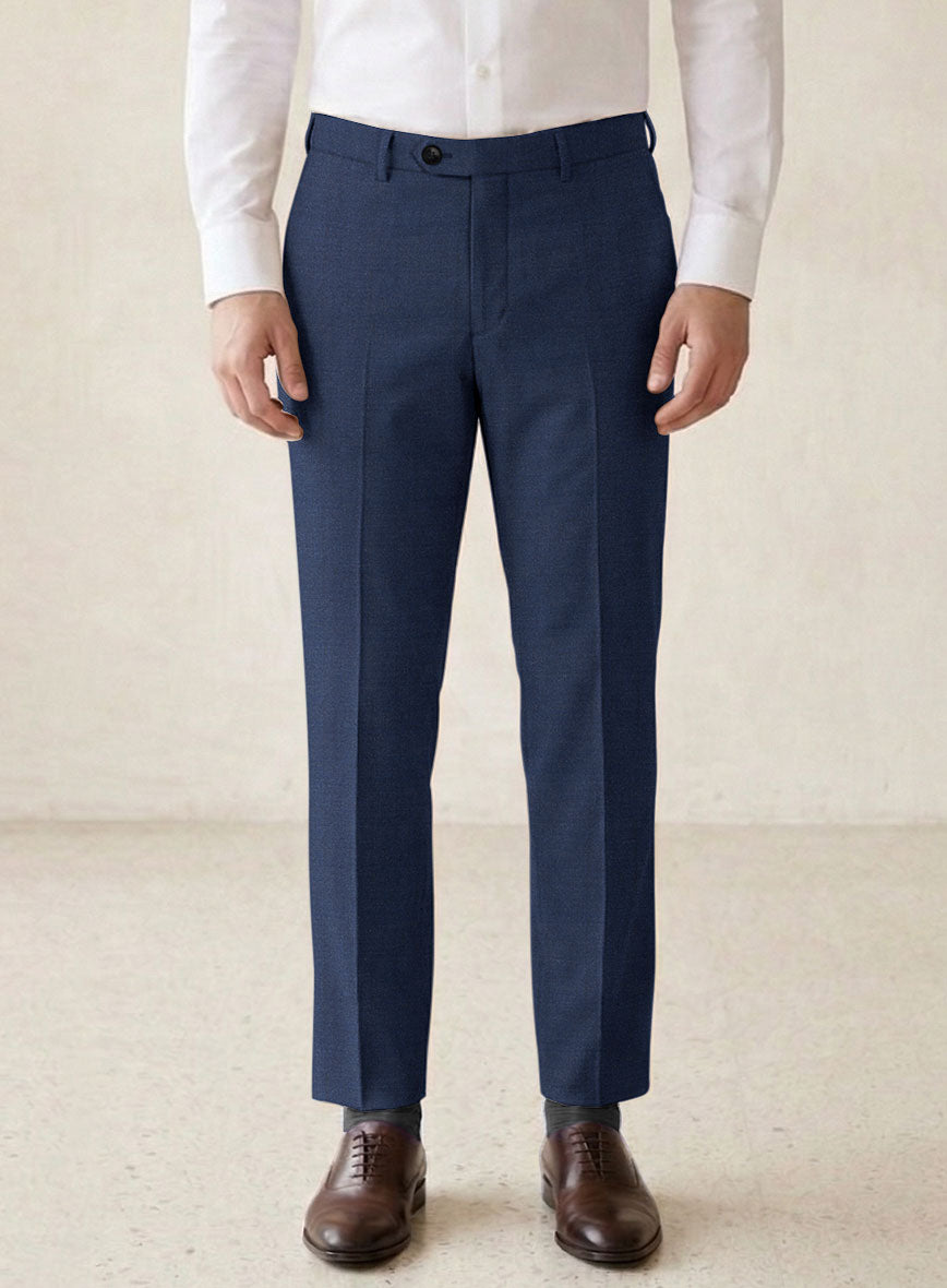 Scabal Londoner Indigo Blue Wool Pants - StudioSuits