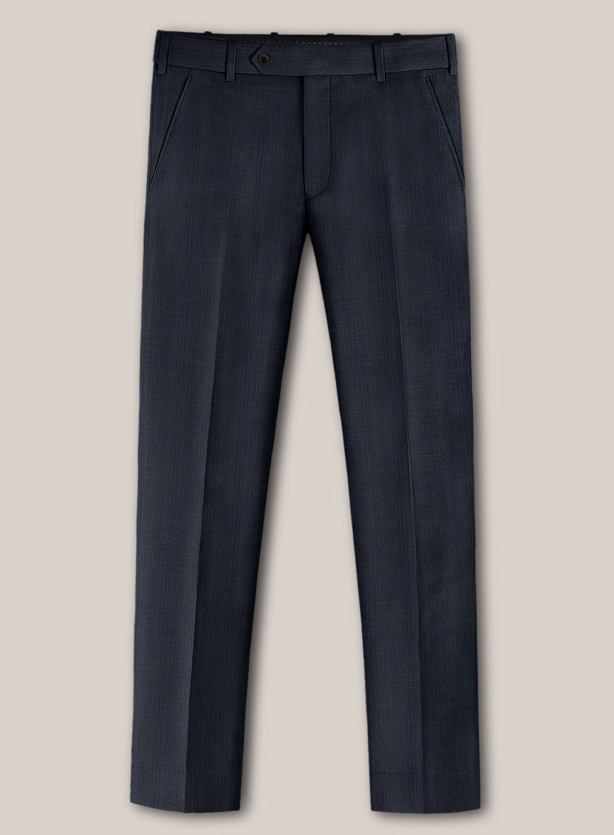 Scabal Londoner Jolge Stripe Blue Wool Pants - StudioSuits
