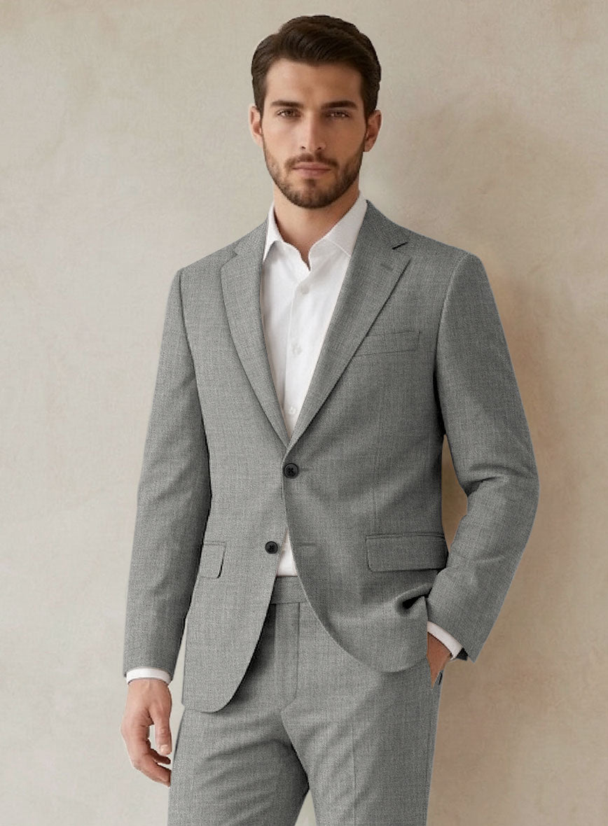 Scabal Londoner Light Gray Wool Suit - StudioSuits