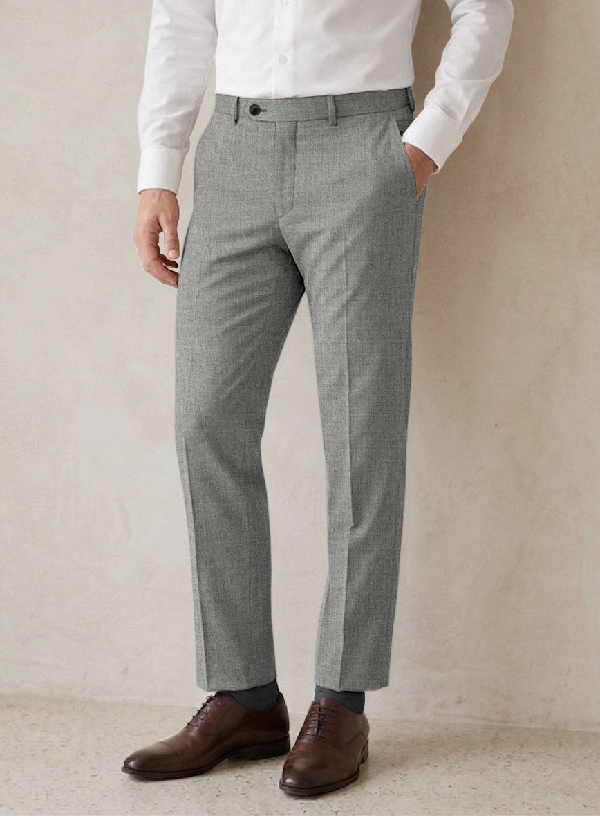 Scabal Londoner Light Gray Wool Pants - StudioSuits