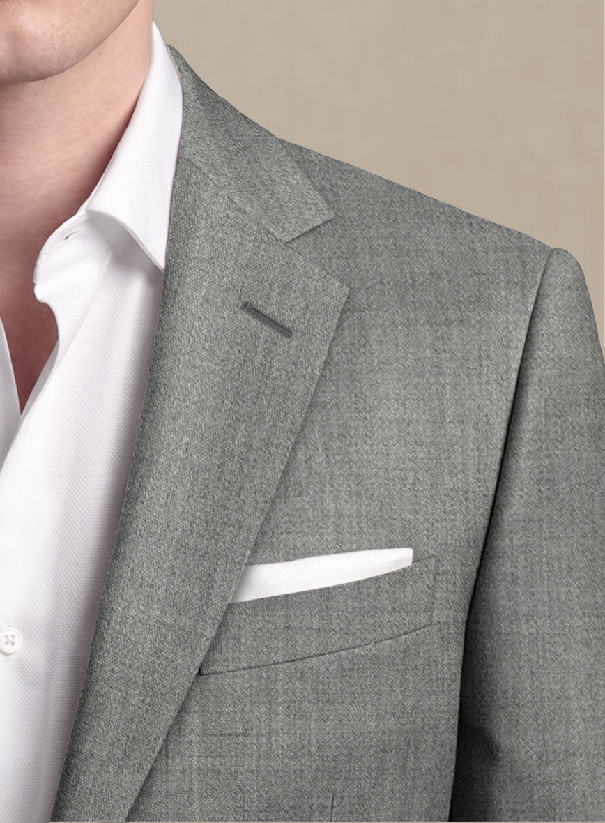 Scabal Londoner Light Gray Wool Suit - StudioSuits