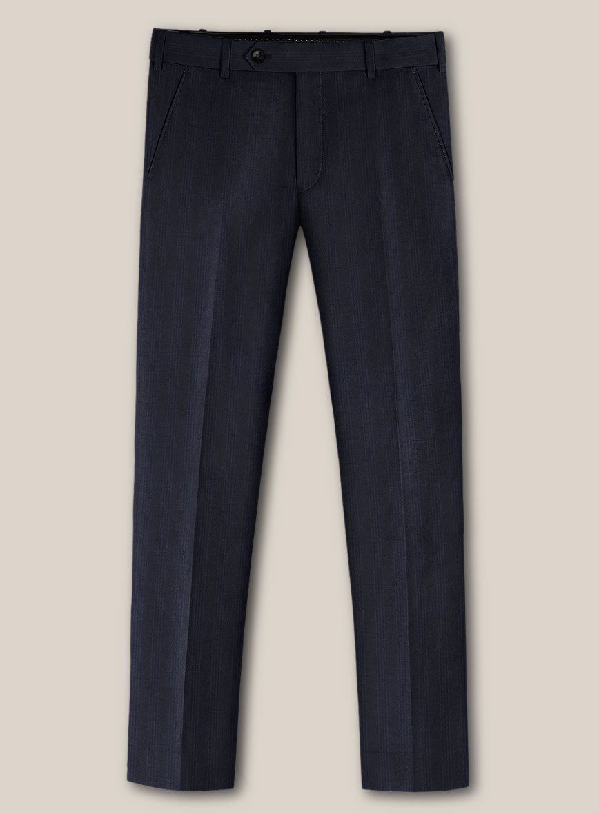 Scabal Londoner Manpa Stripe Blue Wool Pants - StudioSuits