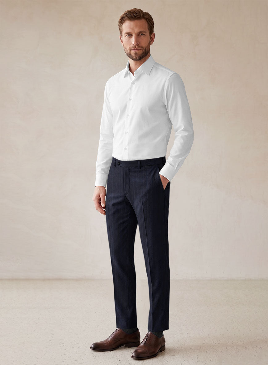 Scabal Londoner Manpa Stripe Blue Wool Pants - StudioSuits