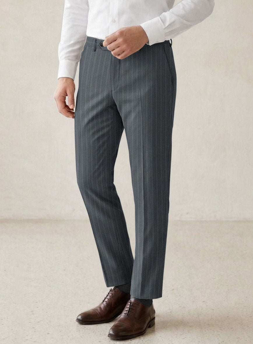 Scabal Londoner Metra Gray Wool Pants - StudioSuits