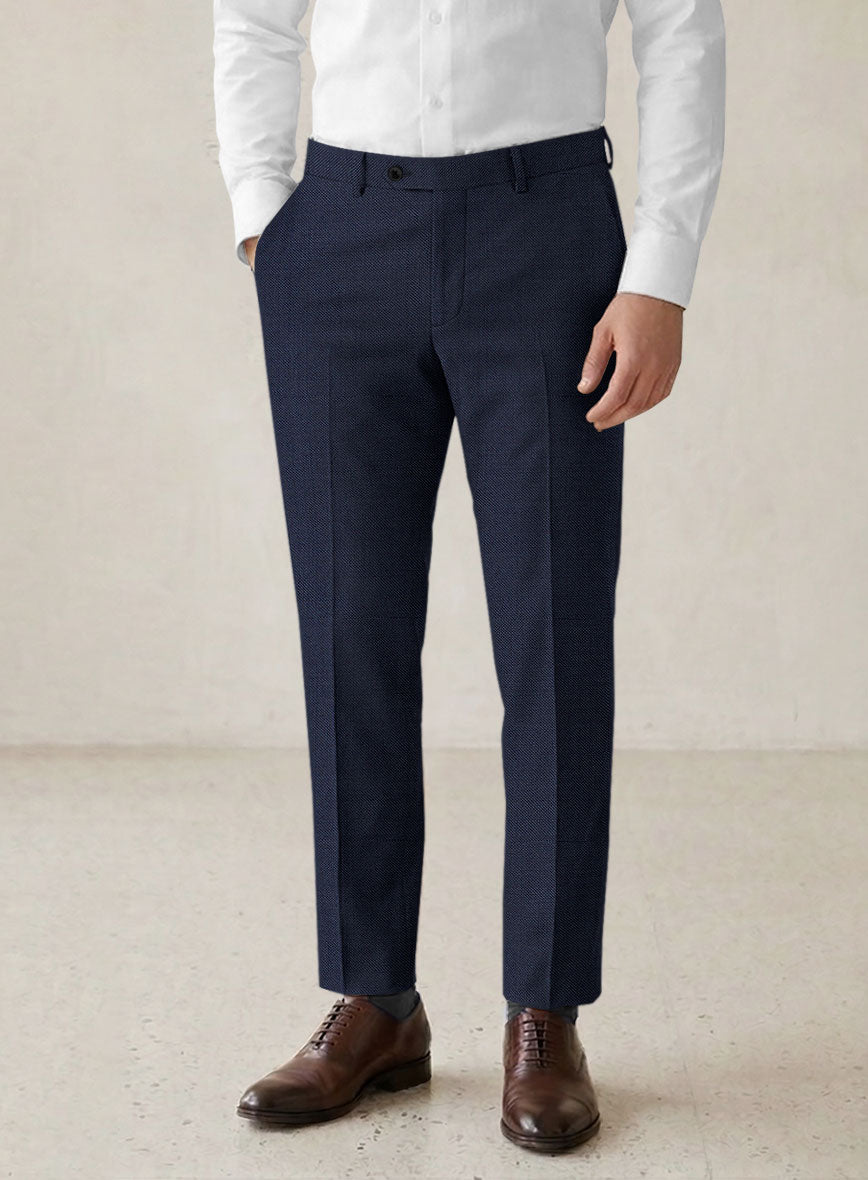 Scabal Londoner Mirage Blue Wool Pants - StudioSuits