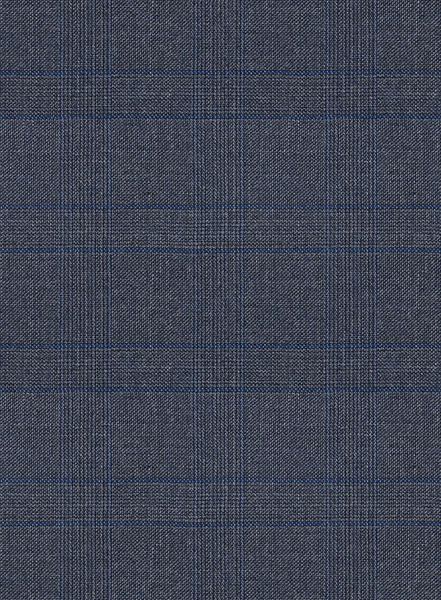 Scabal Londoner Olfoda Checks Blue Wool Jacket - StudioSuits