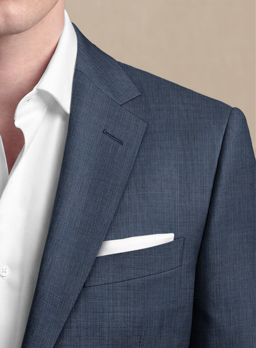 Scabal Londoner Rez Stripe Blue Wool Jacket - StudioSuits