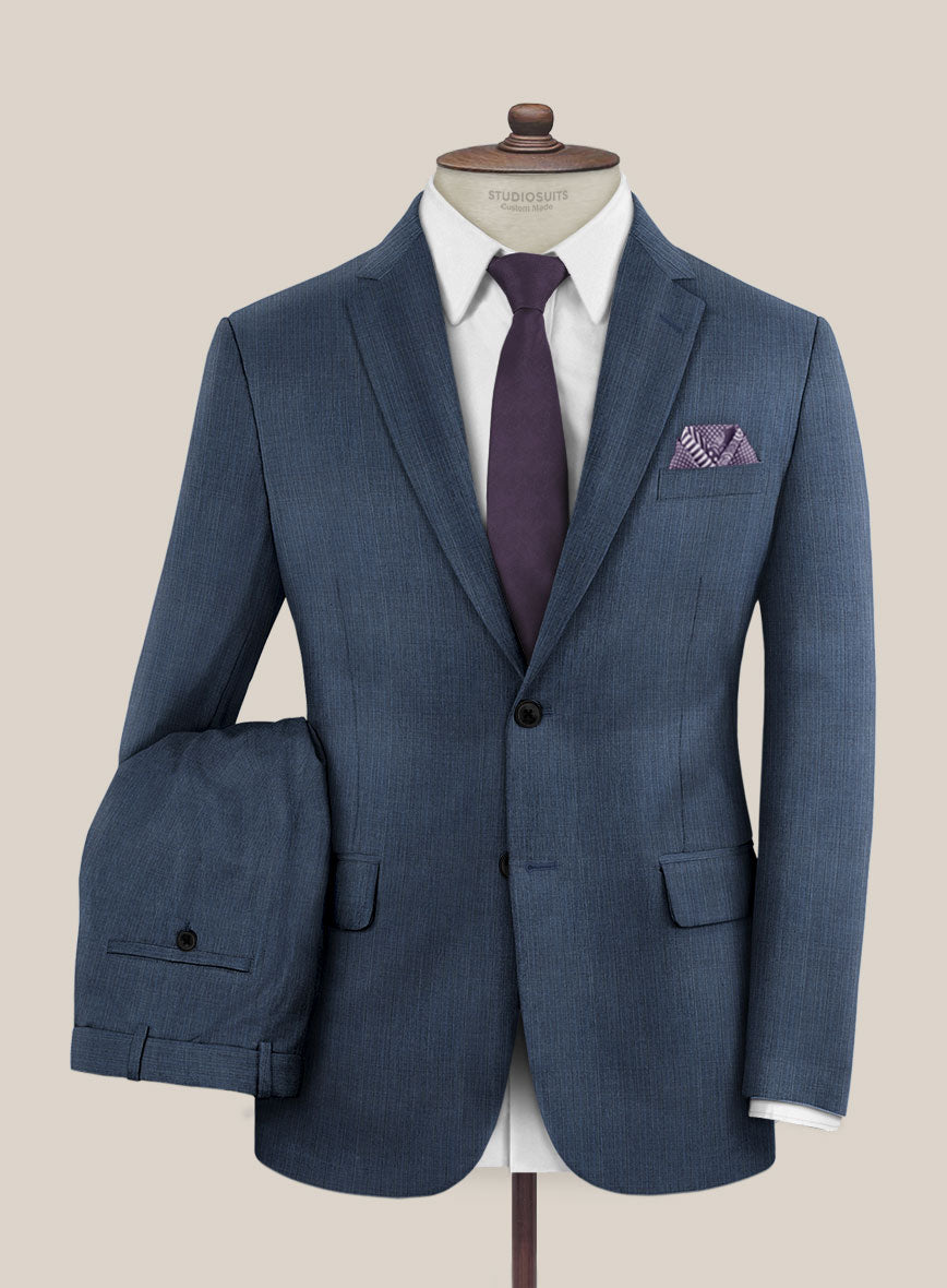 Scabal Londoner Rez Stripe Blue Wool Suit - StudioSuits