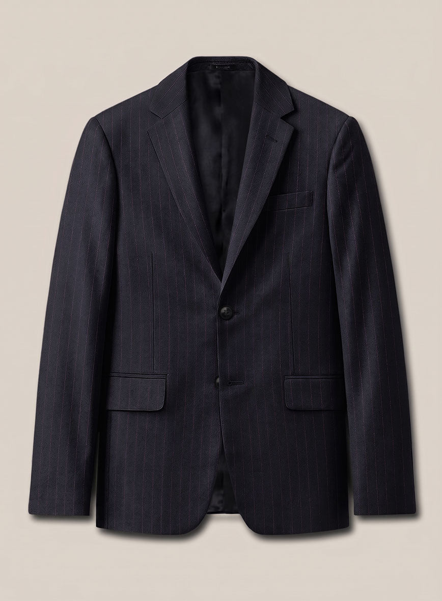 Scabal Londoner Toconi Stripe Blue Wool Jacket - StudioSuits