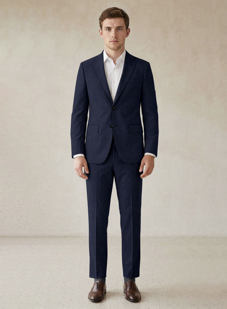 Scabal Londoner Twill Dark Blue Wool Suit - StudioSuits