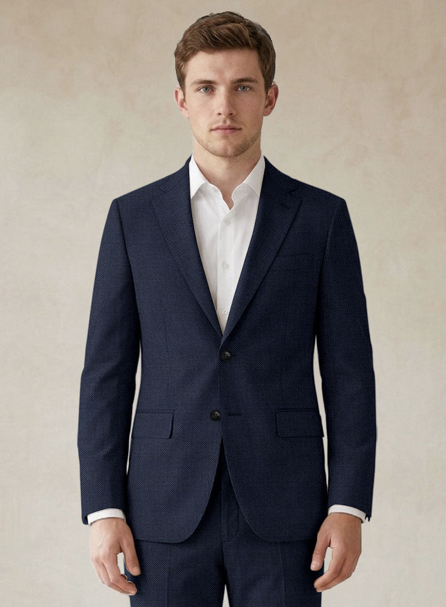 Scabal Londoner Twill Dark Blue Wool Jacket - StudioSuits