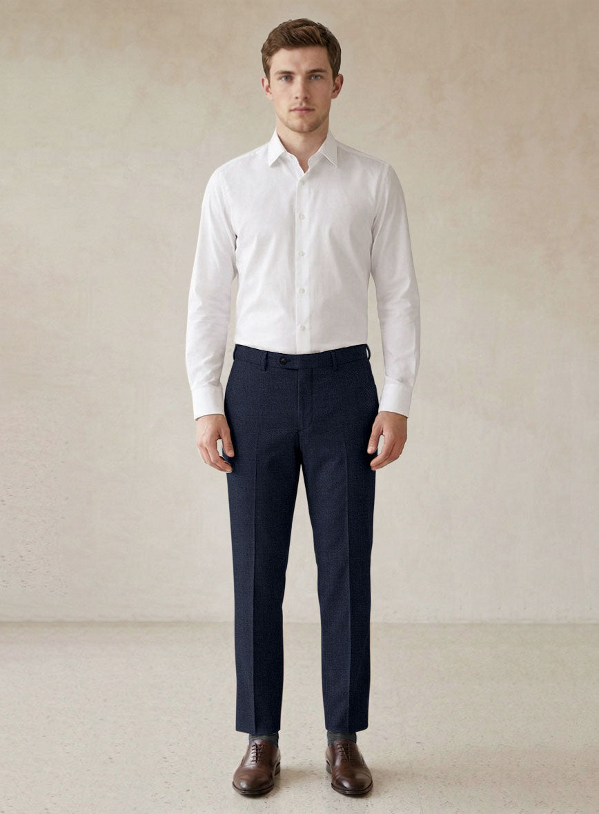 Scabal Londoner Twill Dark Blue Wool Suit - StudioSuits