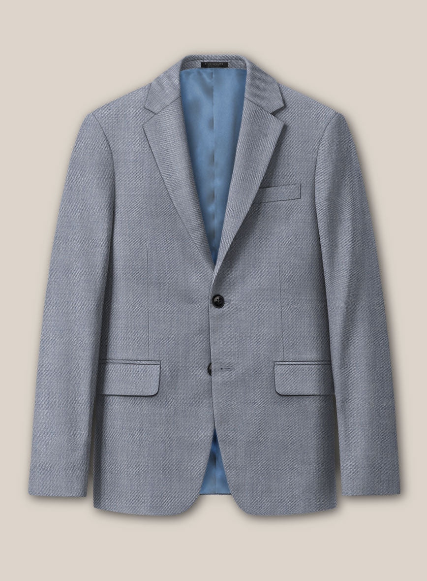 Scabal Londoner Twill Light Blue Wool Jacket - StudioSuits