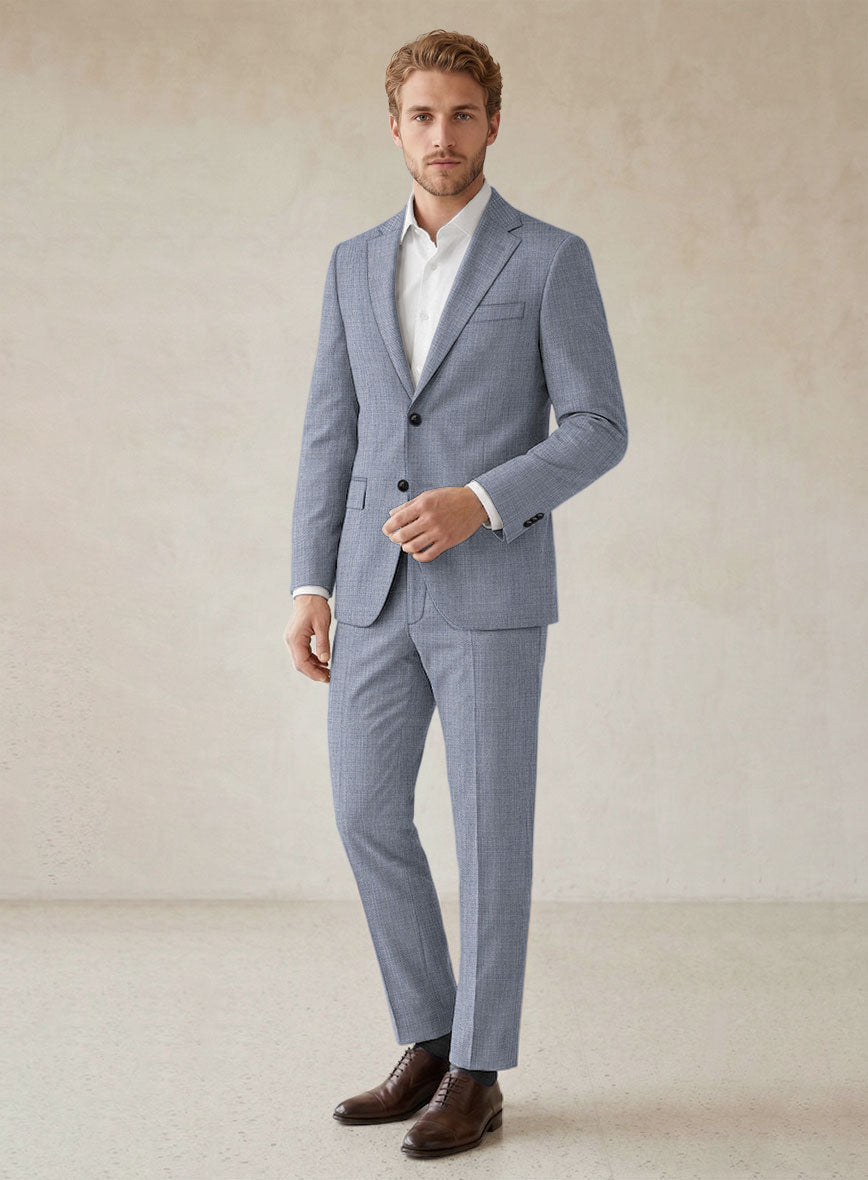 Scabal Londoner Twill Light Blue Wool Suit - StudioSuits