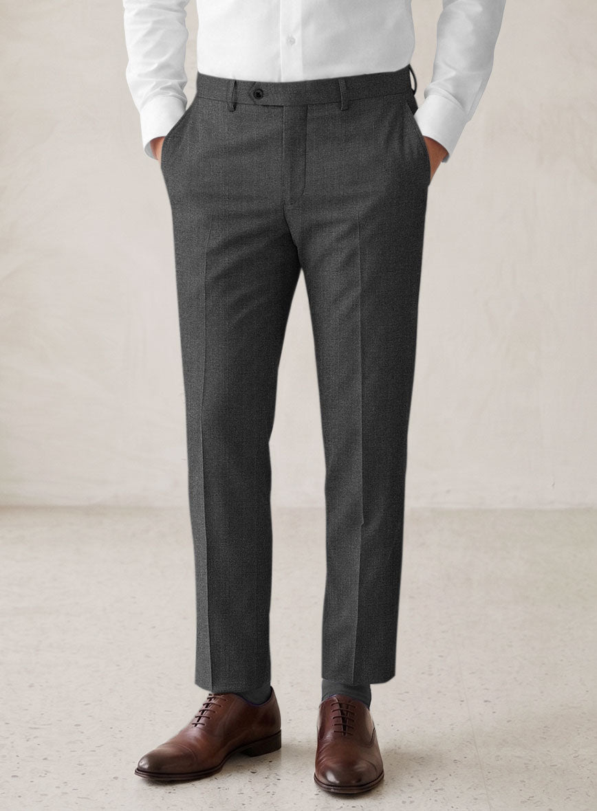 Scabal Manto Checks Gray Wool Pants - StudioSuits