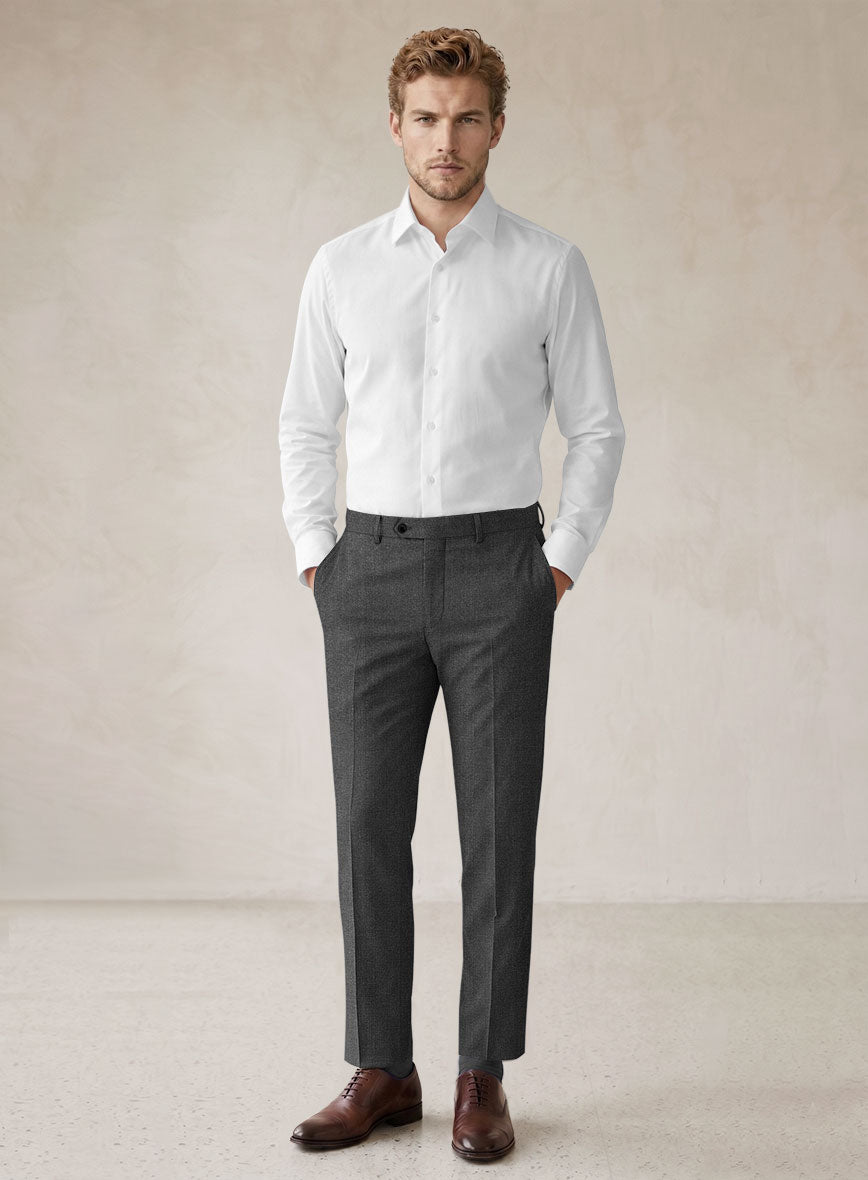 Scabal Manto Checks Gray Wool Pants - StudioSuits