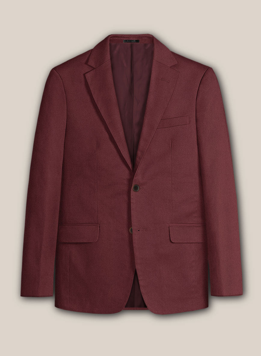 Scabal Maroon Cotton Stretch Jacket - StudioSuits