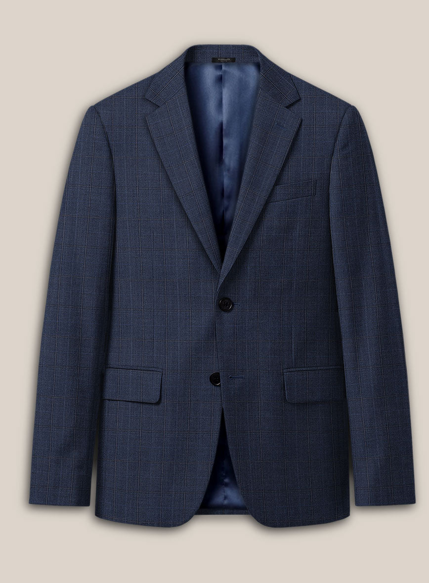 Scabal Mivo Checks Blue Wool Suit - StudioSuits