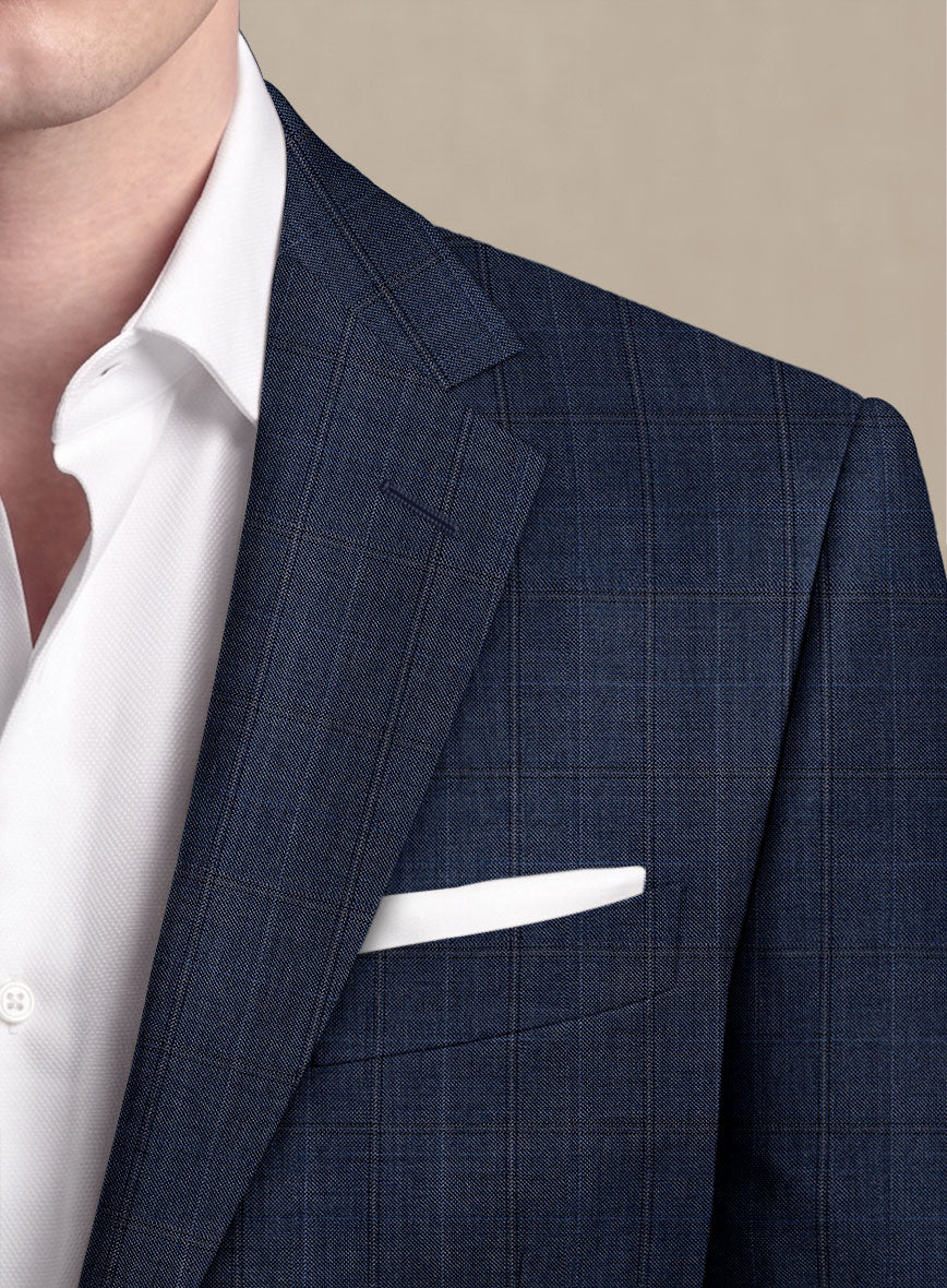 Scabal Mivo Checks Blue Wool Suit - StudioSuits
