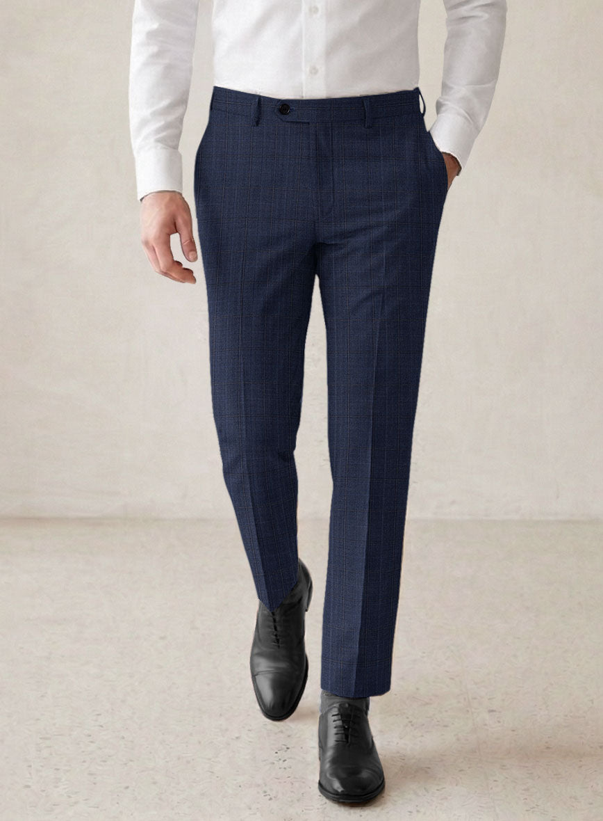 Scabal Mivo Checks Blue Wool Suit - StudioSuits