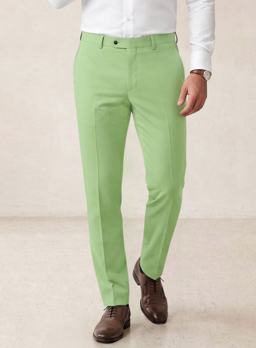 Scabal Nasty Green Cashmere Cotton Pants - StudioSuits